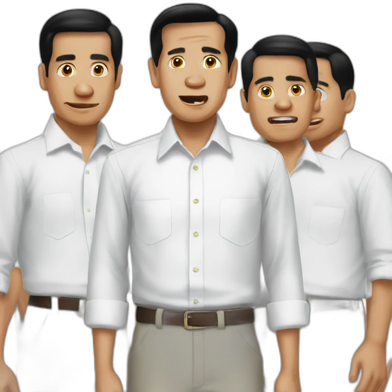 Jokowi white shirt shock emoji