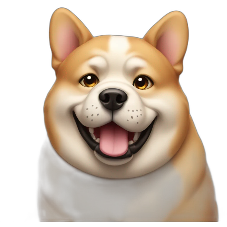 fat dog that his hands up emoji