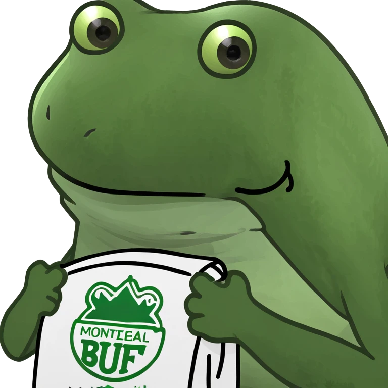 bufo frog with the Montreal logo in its hands emoji