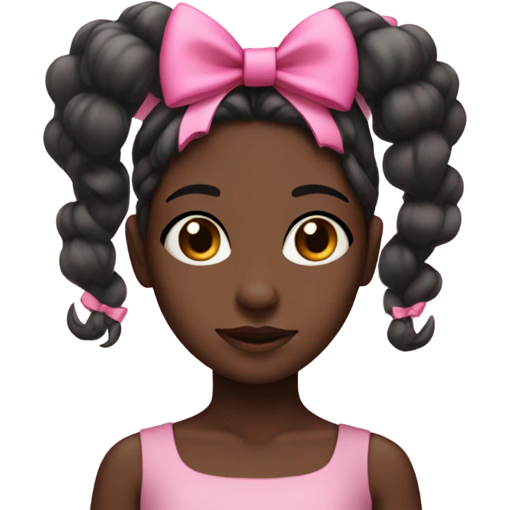 A black girl with pink bows emoji