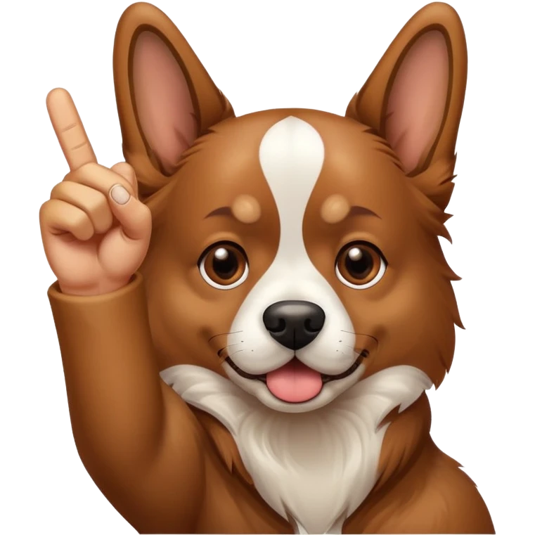 Dog with middle finger emoji