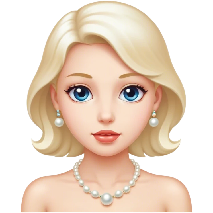 charismatic girl with pearl necklace emoji