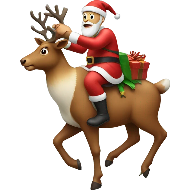 Santa riding a reindeer  emoji