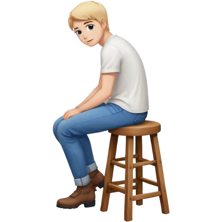 a person sitting on stool with backs turned

 emoji