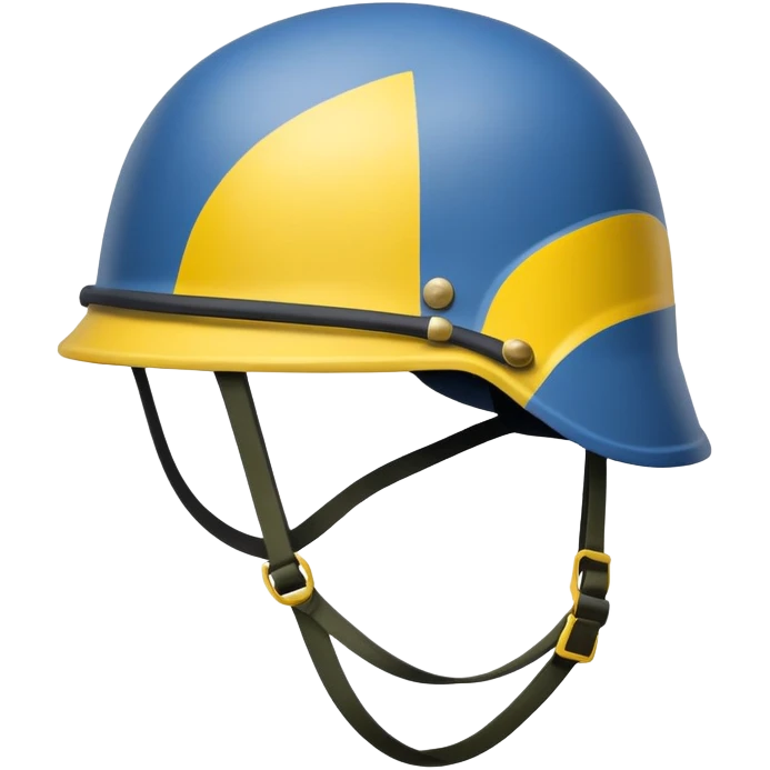 Ukrainian military helmet with blue and yellow colors, combat kevlar helmet emoji