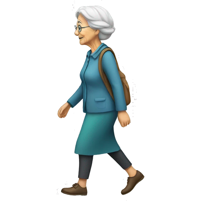 old lady walking emoji