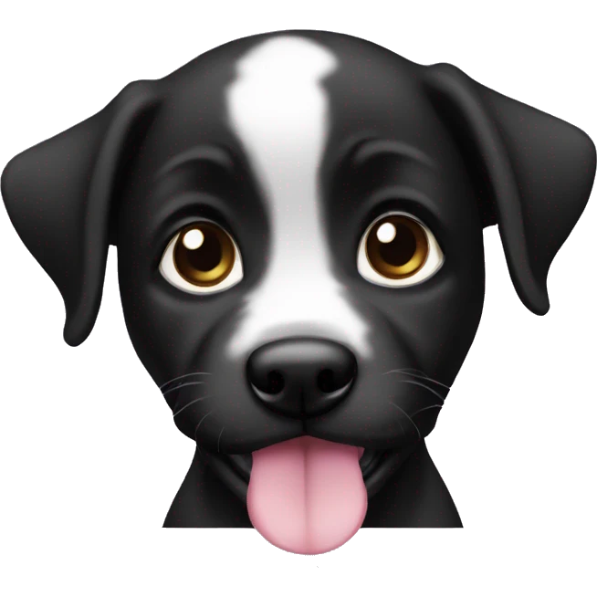 baby black dog pinky emoji