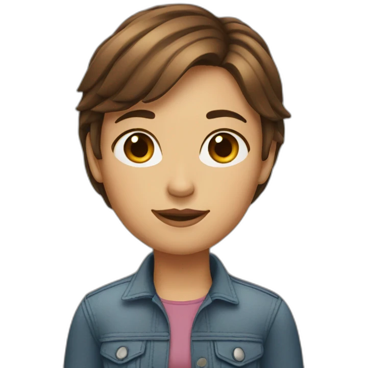a girl with short brown hair emoji