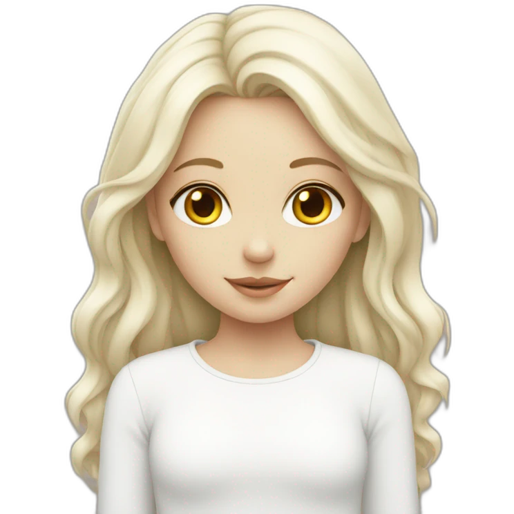A girl with white skin around her white hearts. emoji