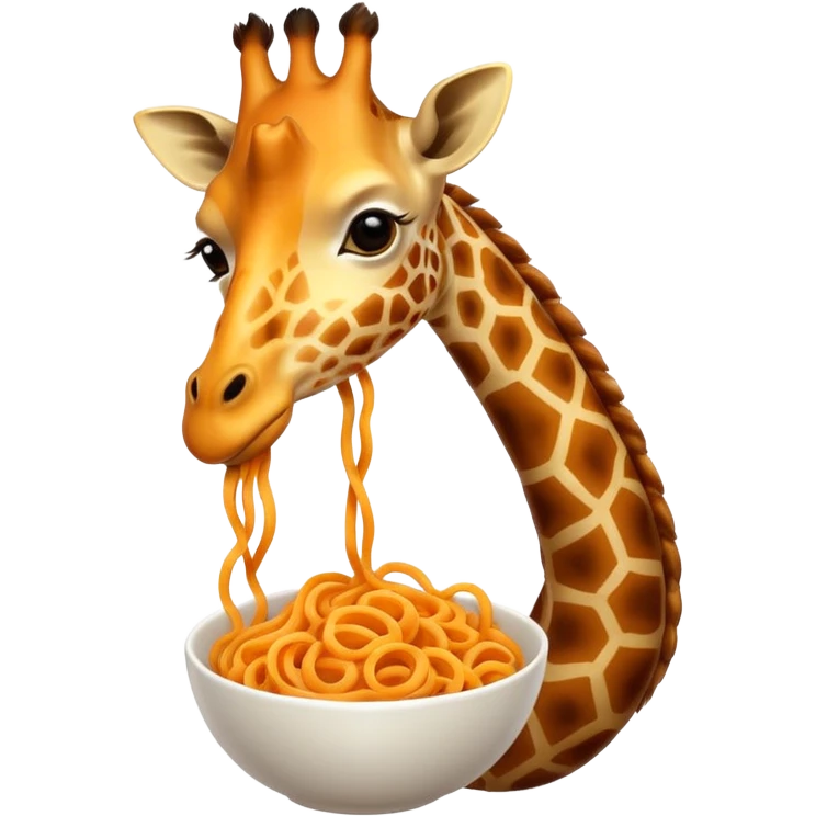 Giraffe eating noodle emoji