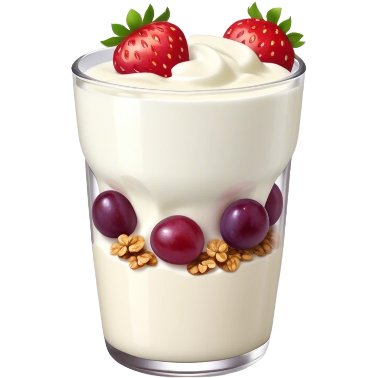 Yogurt with strawberries grapes and granola emoji