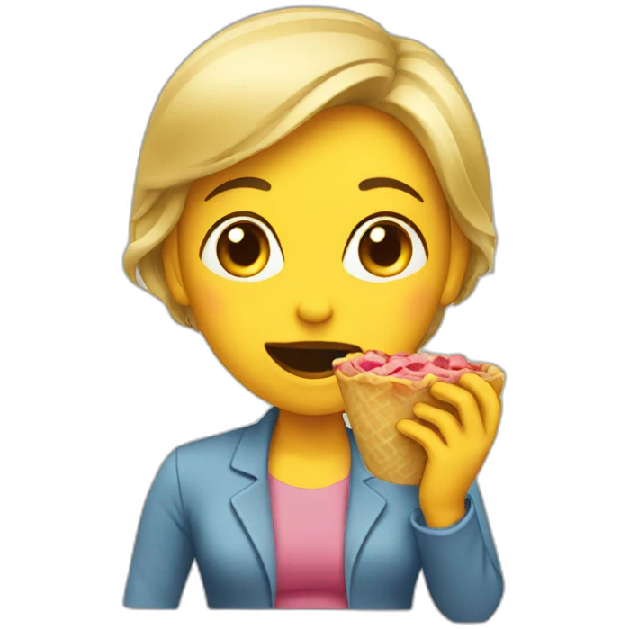 a woman snacking emoji