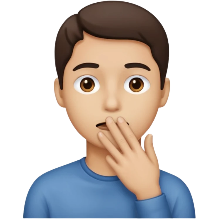 schweigen, hand in front of mouth emoji