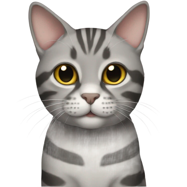 gray, striped, lop-eared cat emoji