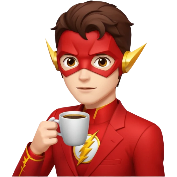 The flash drinking coffee emoji