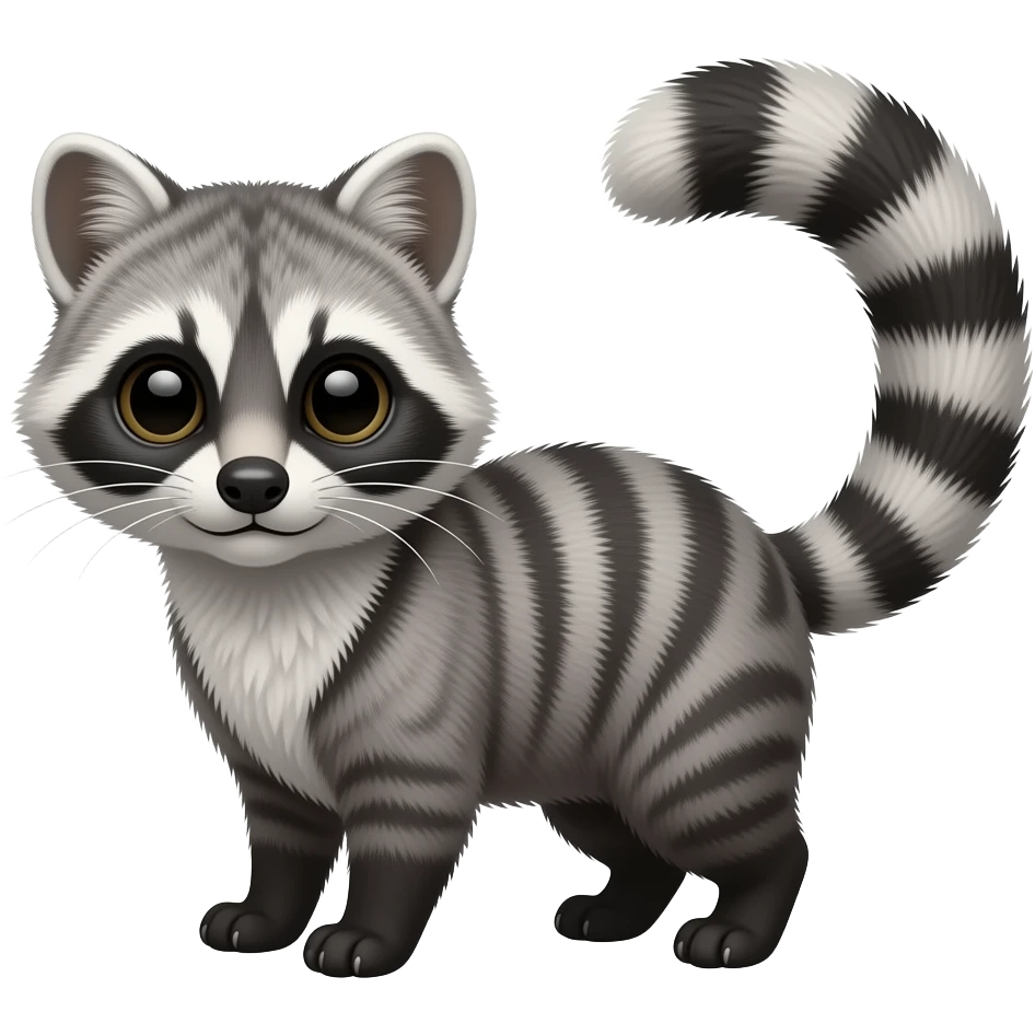 Cute realistic grey Ring-tailed cat-Cacomistle emoji