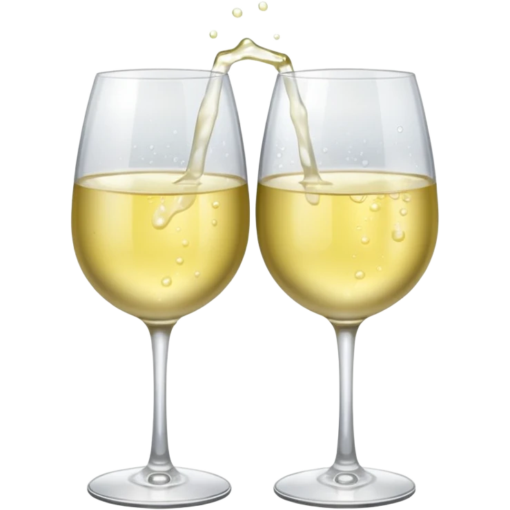 A picture of two glasses of white wine cheering emoji
