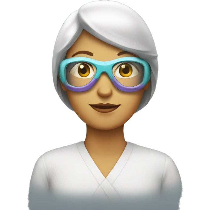 mam with goggle emoji