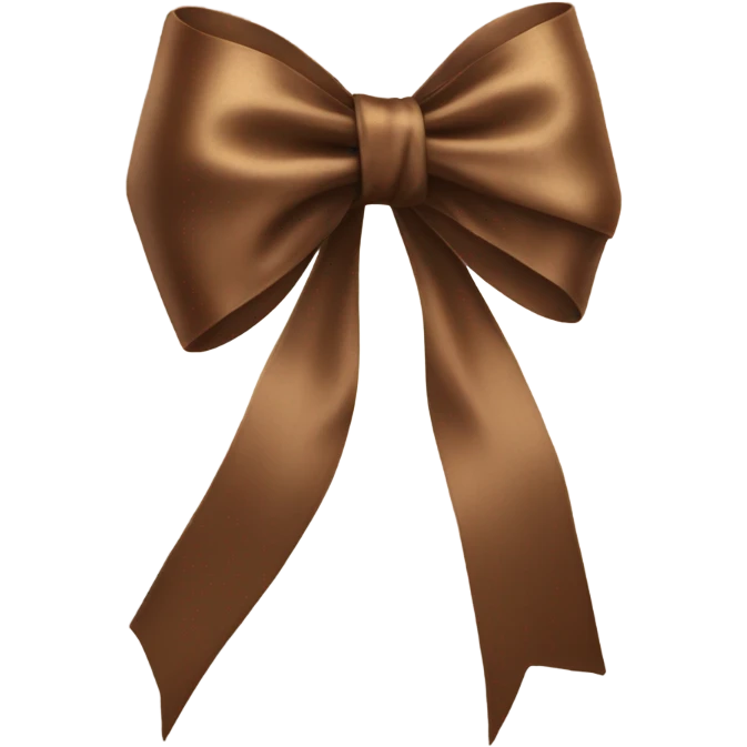 brown realistic silk bow emoji