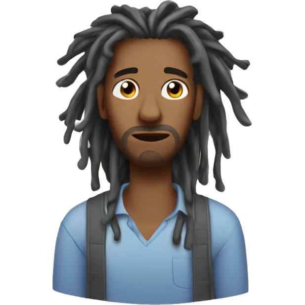 Exhausted Dad with locs emoji