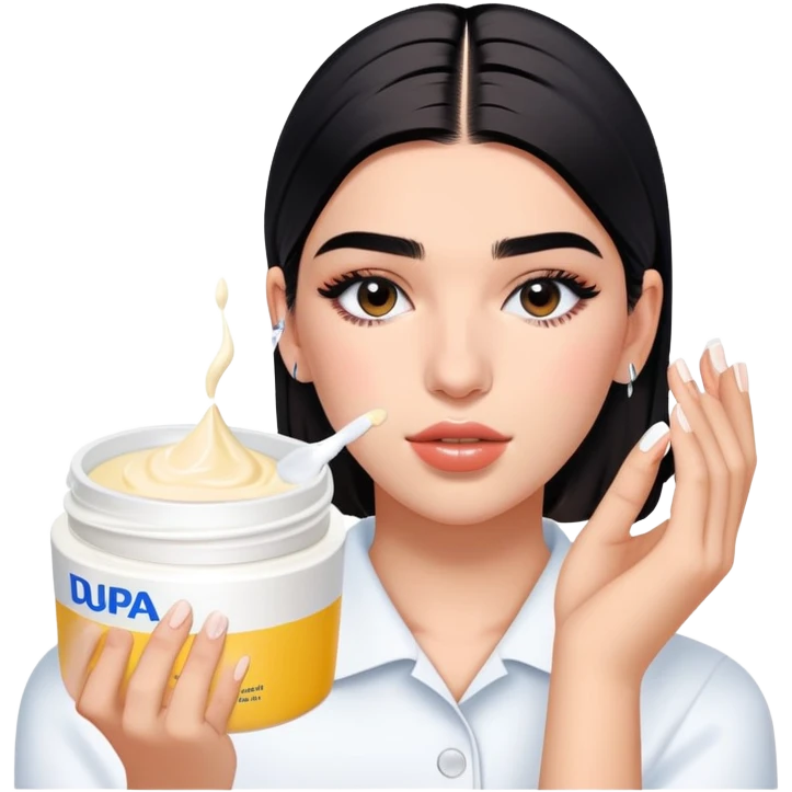 skin care cream application Dua Lipa emoji