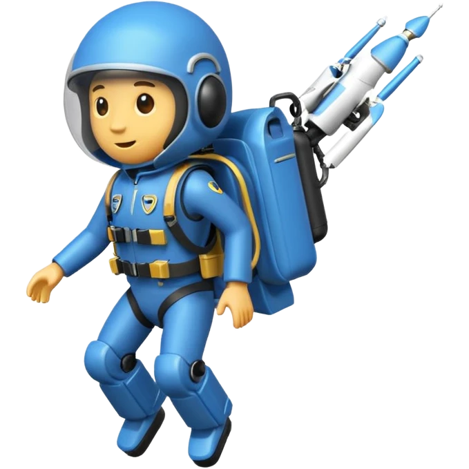 Erstelle mir einen Fallschirmspringer im emoji style mit einem Motor hinten dran  emoji