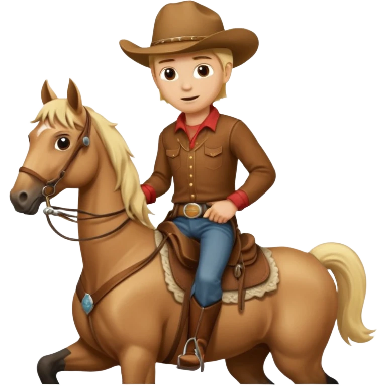 Blonde cowboy on a horse emoji