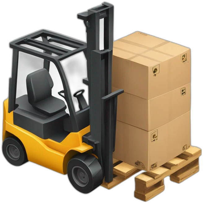 anthropomorphic forklift in isometry emoji