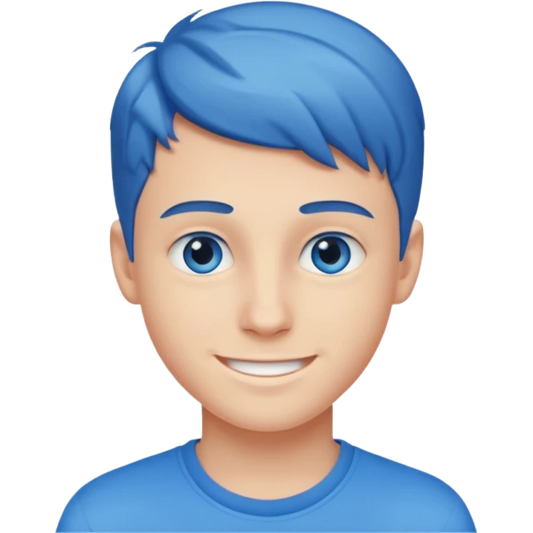 niño guapo adolescente de ojos azules sonriendo emoji