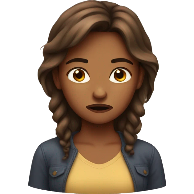 Brown haired girl annoyed  emoji
