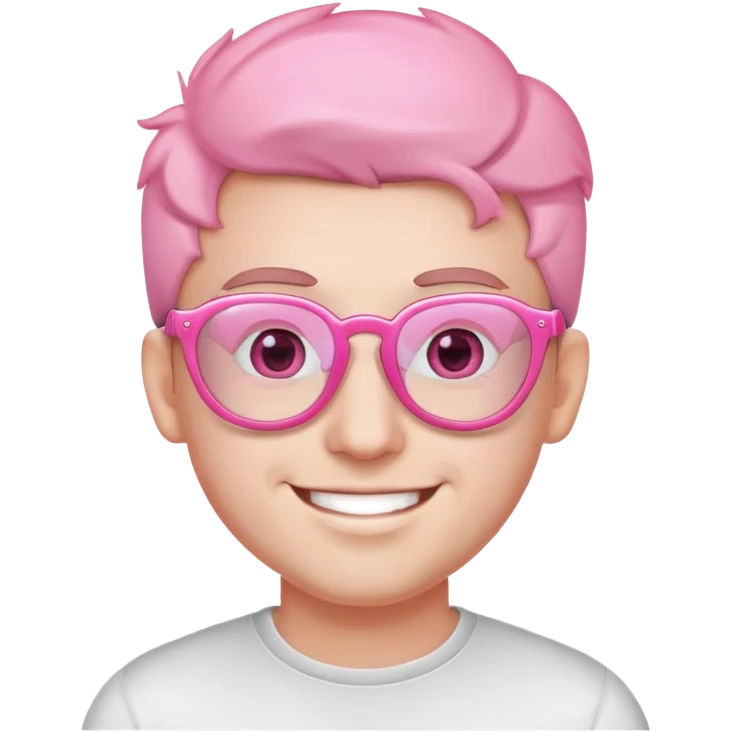 Man smiling with pink heart glasses  emoji