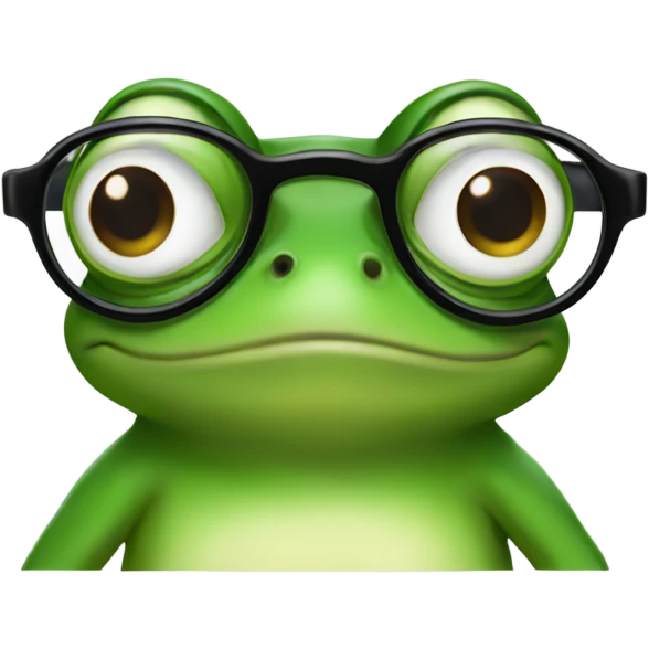 Nerdy frog with glasses  emoji