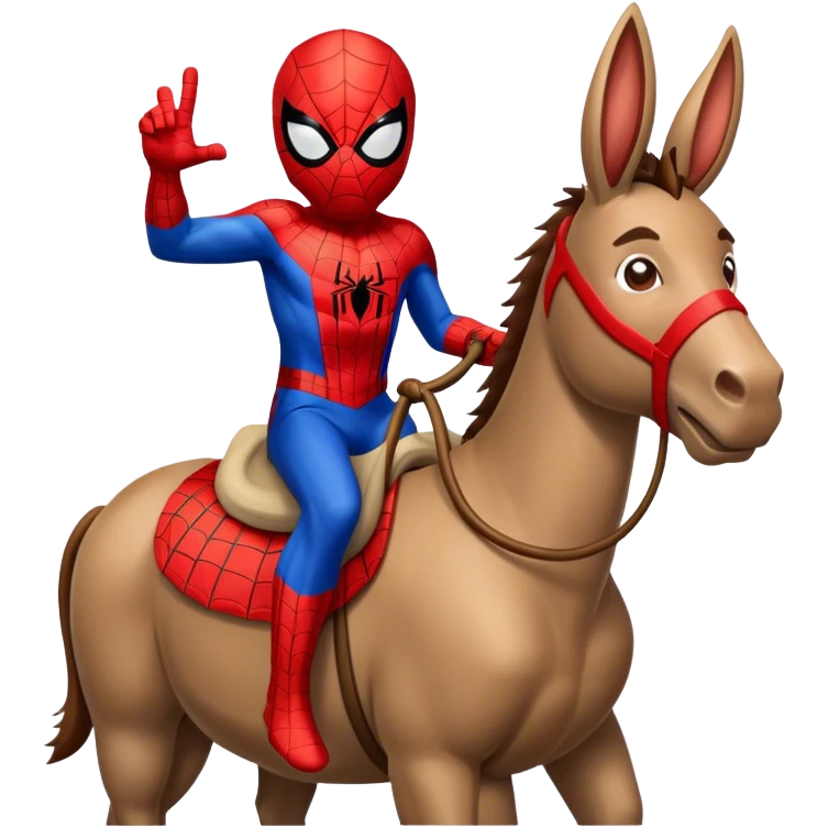 spider man riding on donkey emoji