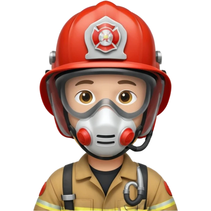 Firefighter with respiratory protection white color helmet emoji
