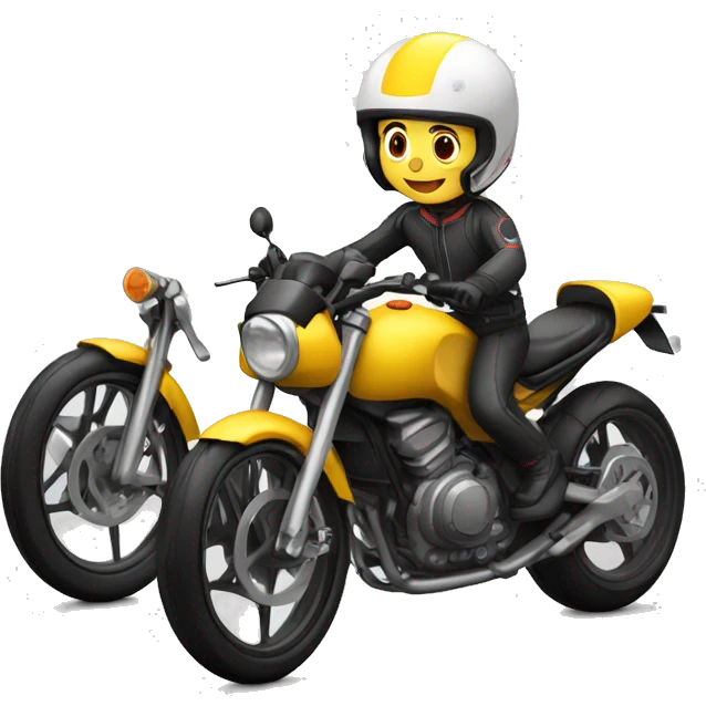Chico montando en moto de carreras emoji
