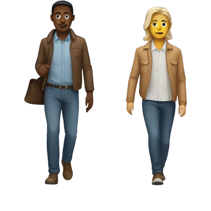 Two people walking in opposite directions  emoji