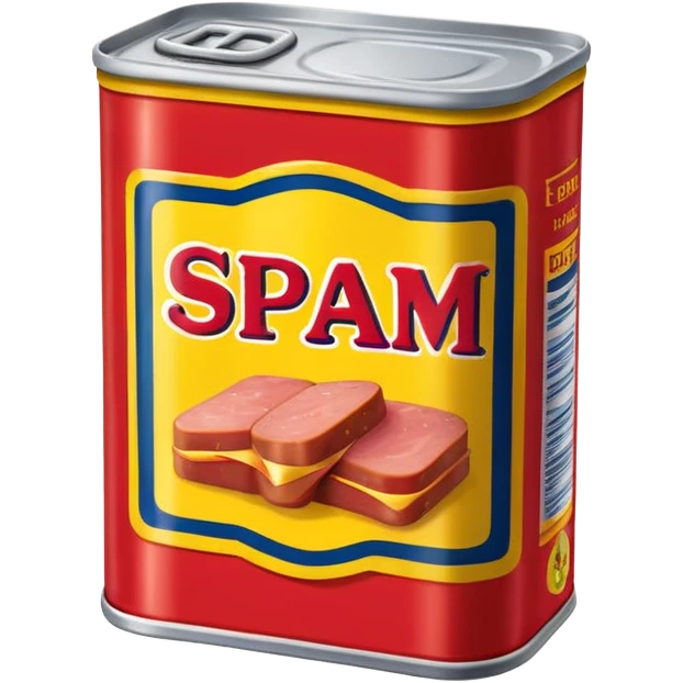 A can of classic “SPAM” (rectangular shaped can like the way spam is shaped) emoji