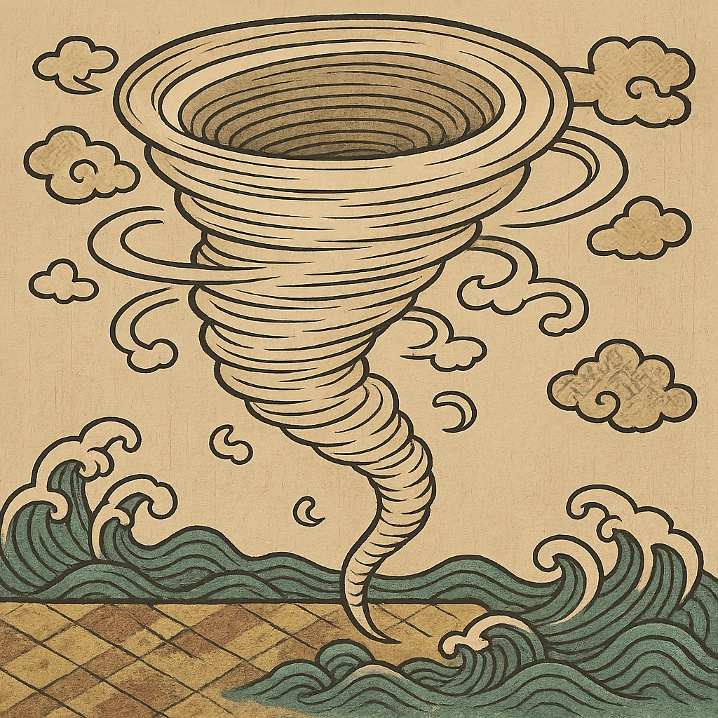 ukiyo-e style whirlwind emoji