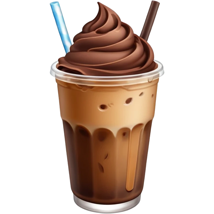 Iced Coffee with Chocolate ice cream emoji