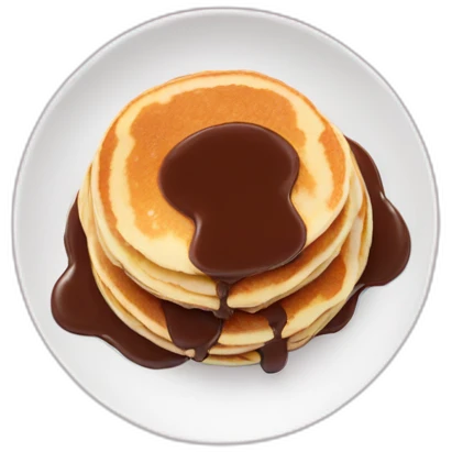 Mini pancakes with chocolete souce emoji