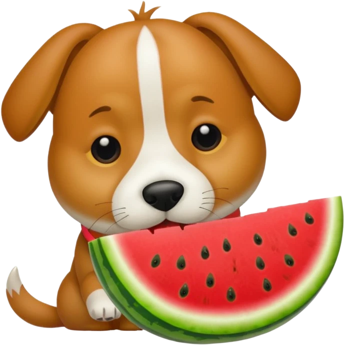 dog eating watermelon  emoji
