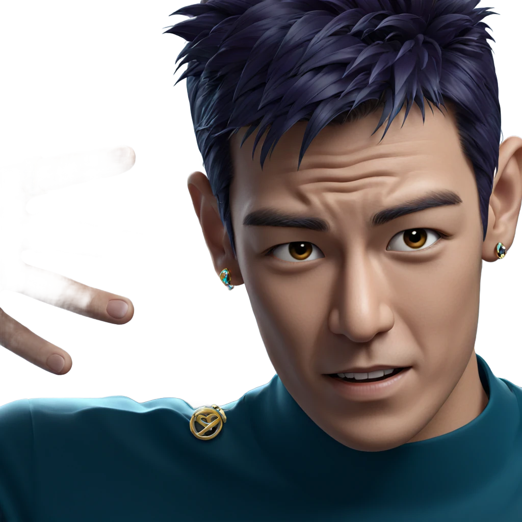 male portrait with jewelry emoji