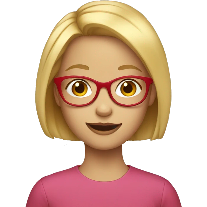 Make an emoji of a 10 year old girl with red glasses and blonde hair  emoji