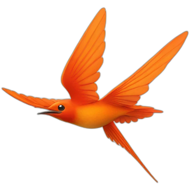 orange-red swallow flying with wings spread emoji