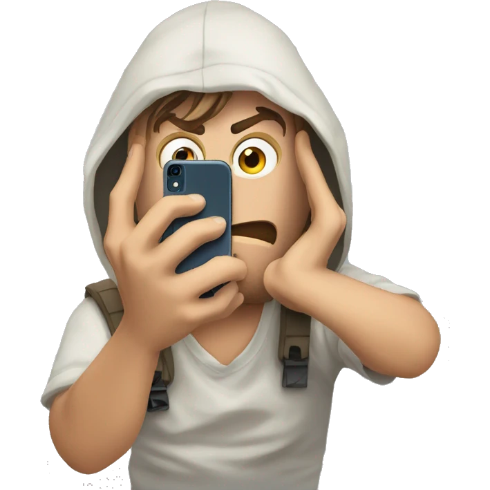 scared leonardo di caprio look at his iphone emoji