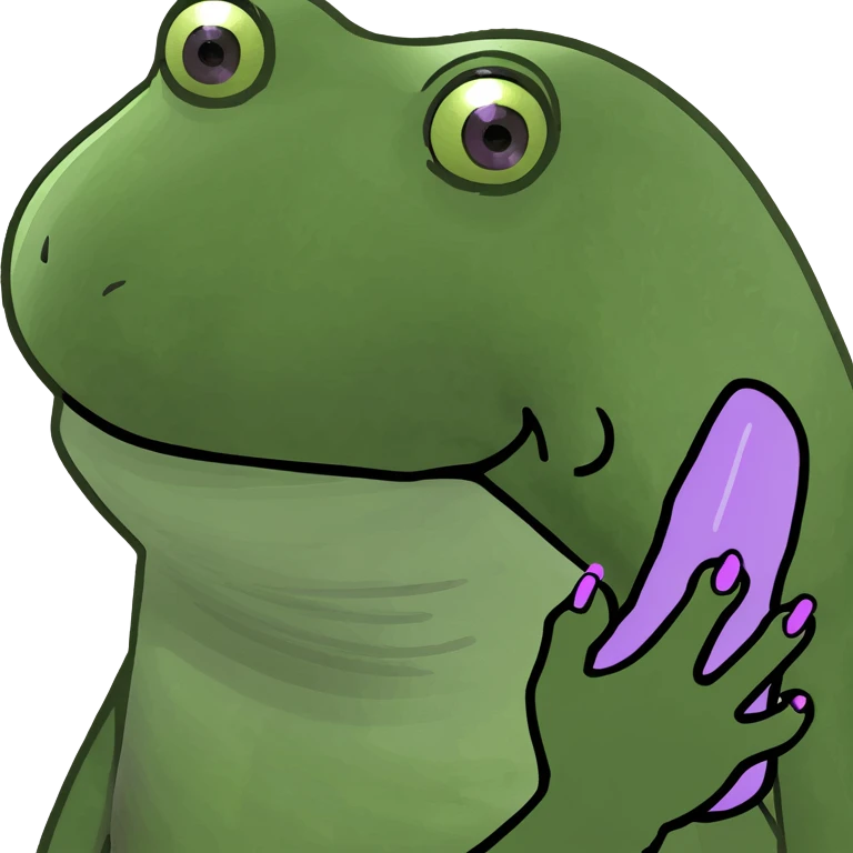 a purpule and white nail emoji