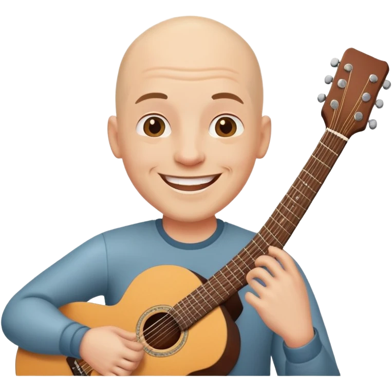 bald guy with a guitar emoji