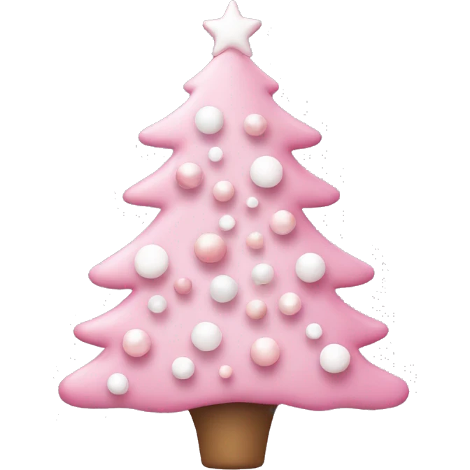 Pink pastel Christmas tree with pink and white ornaments  emoji