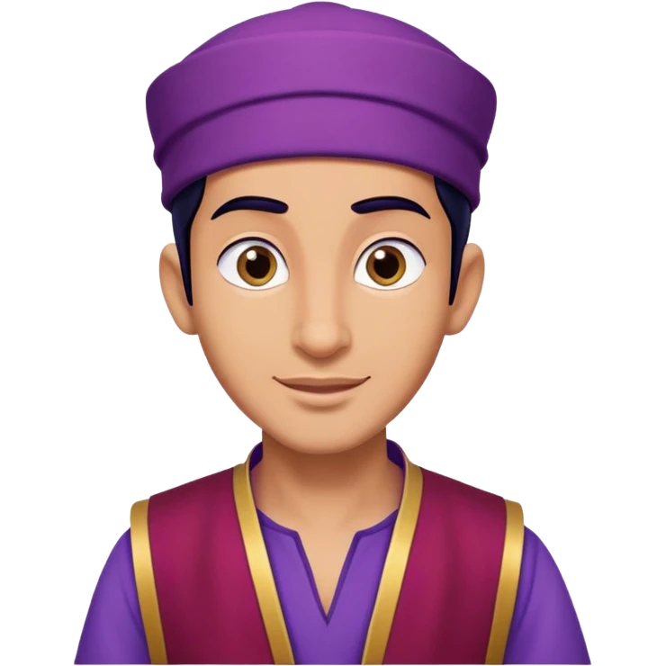 Aladdin with purple vest and fez emoji