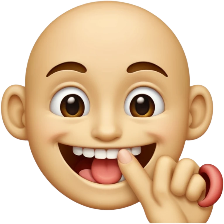Smile face biting a finger emoji